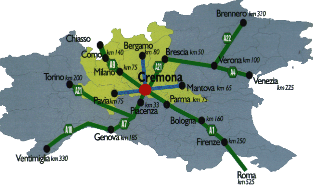 Map nord Italia